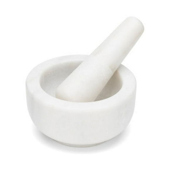 Fox Run Mortar and Pestle, Marble, White