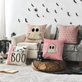 thumbnail image 6 of Sm:)e Scary Hey Boo Cute Ghost Spooky Halloween Throw Pillow Covers, 16X16 Inch Set of 4, Striped, Pink, 6 of 7