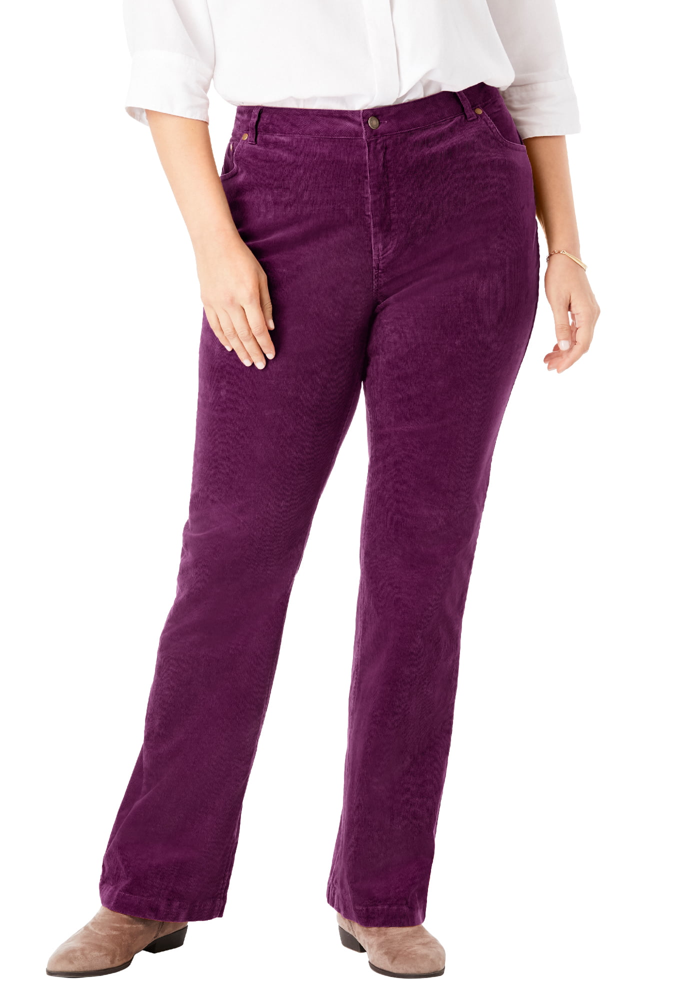 Woman Within - Woman Within Women's Plus Size Stretch Corduroy Bootcut ...