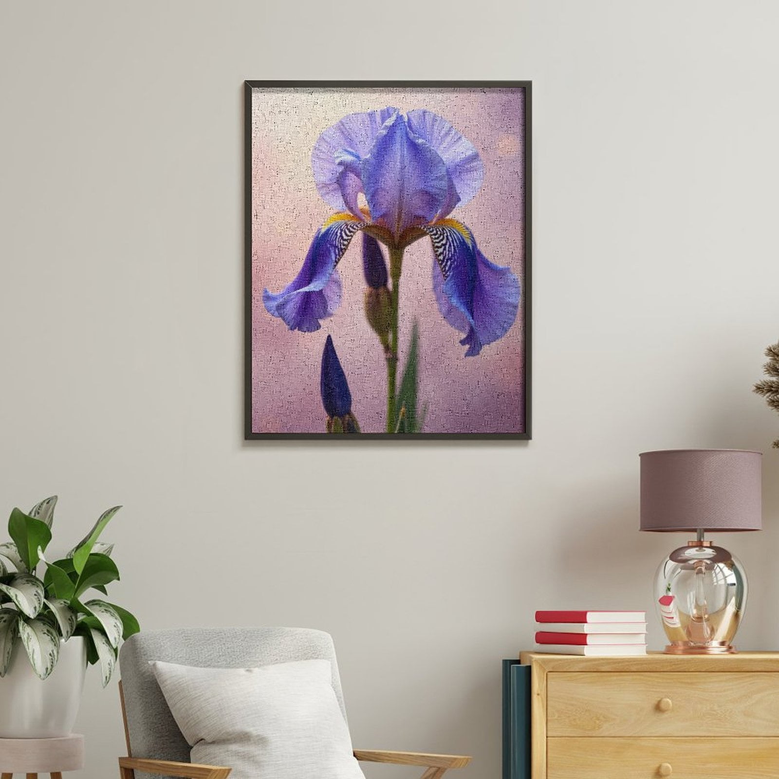Paint by Numbers Kit for Adults, Purple Iris Flower Blossom Paint by Numbers, Easy Paint by Numbers Kit for Adults Beginner, DIY Adult Paint by Number Kits on Canvas, Home Decor