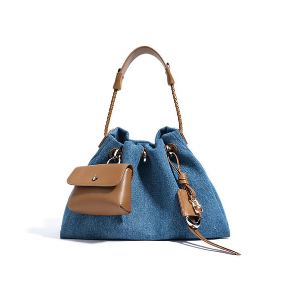 Ladies' denim handbag, leather design cloud bag, with coin purse, ladies' handbag, daily commuter women's crossbody bag