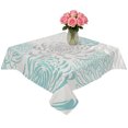 thumbnail image 2 of Aqua Grey Chrysanthemum Table Cloth Waterproof Tablecloths, Farmhouse Botanical Floral Modern Tablecloth Dining Table Cover for Kitchen Party Tabletop Outdoor, Square Tablecloth 54x54 Inch, 2 of 9