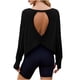 thumbnail image 2 of Karight Open Back Tops for Women Long Sleeve Athletic Shirts Backless Gym Yoga Workout T-Shirt Trendy Blouses with Thumb Hole, 2 of 9