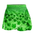 thumbnail image 4 of XIAONU Glitter Print Skort for Women Shamrock Sparkle High Waist Flared Skort St Patricks Day Casual Party Skort, 4 of 7