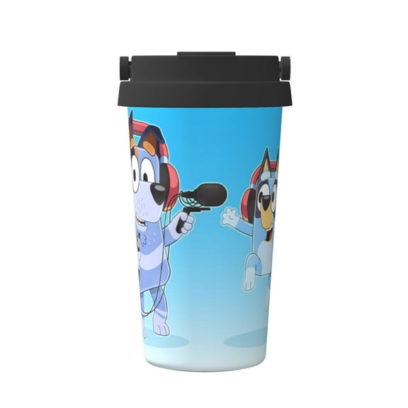 Saiise Bluey Print Travel Coffee Mug 16oz,Insulated Coffee Mug to Go,Reusable Coffee Travel Mug with Seal Lid,Vacuum Stainless Steel Coffee Cups for Hot/Ice Coffee Tea