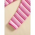 thumbnail image 7 of WIBACKER Toddler Baby Boy Girl Fall Outfit Ribbed Knit Tops Elastic Pants Set Cute 2pcs Stripe Winter Clothes, 7 of 7