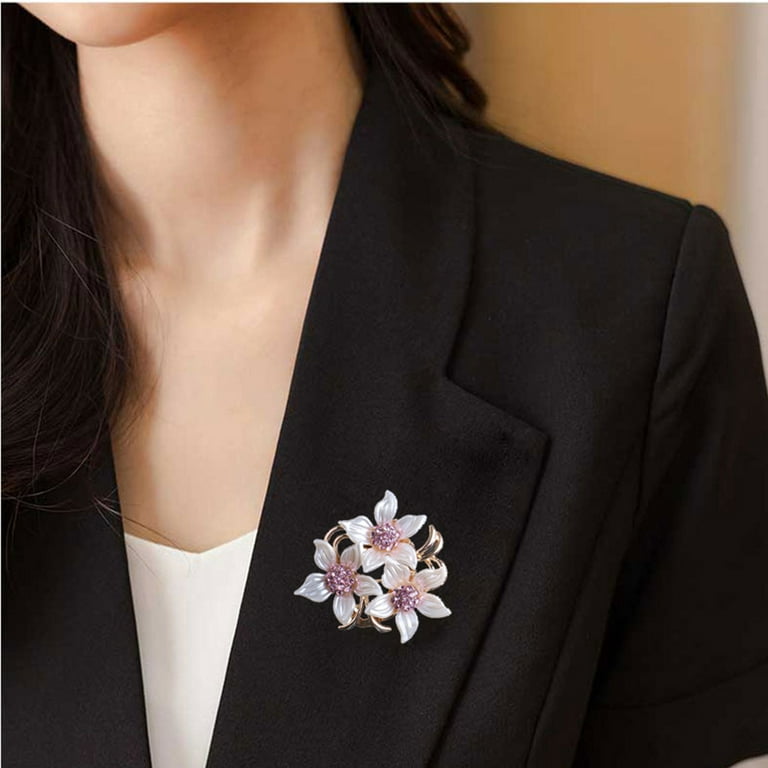 Silk Scarf Button Brooch Flower Breast Pin Elegant Flower Brooch Pin for  Women 