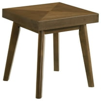 Layla End Table, 22 Inch Square Top, Diamond Parquet, Walnut Brown Wood