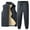 Gray, variant on Men’s Quilted Vest and Pants Set with Fleece Lining Casual Stand Collar Sleeveless Outerwear and Drawstring Waist Trousers