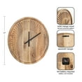 thumbnail image 6 of Kate and Laurel Grear Modern Numberless Round Wall Clock, 17 Inch Diameter, Natural Wood, Decorative Minimal Carved Wood Clock for Bedroom, Entryway, or Living Room Decor, 6 of 9