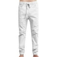thumbnail image 1 of J. METHOD Men’s Joggers Pants Casual Lightweight Comfy Harem Slim Fit Adjustable Elastic Waist Pockets Sweatpants NEMP08 White S, 1 of 6