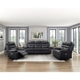 thumbnail image 2 of Lexicon Hancock Leather Power Double Reclining Sofa in Black, 2 of 7