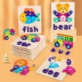 thumbnail image 4 of CNKOO Puzzle Matching Game Smooth Surface Cartoon Pattern Wooden Toddler Jigsaw DIY Assembling Puzzle Sensory Toy for Children, 4 of 8