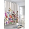 thumbnail image 3 of Fsddascl Colorful Flowers Shower Curtain Set - Standard 72" x 72" Washable Bathtub Curtain with 12 Hooks, Retro Botanical Wild Floral Herbs Waterproof Fabric Stall Shower Curtains for Bathroom, 3 of 6