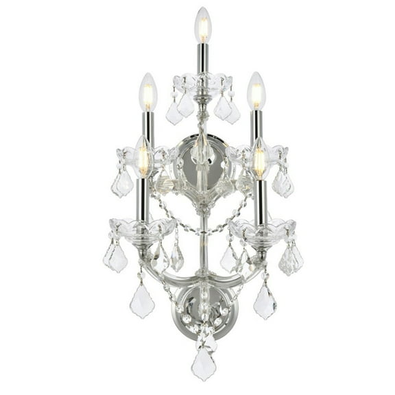 Maria Theresa 5 light Chrome Wall Sconce Clear Royal Cut Crystal