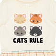 thumbnail image 4 of Inktastic Cats Rule with Cat Heads Girls Toddler Dress, 4 of 5
