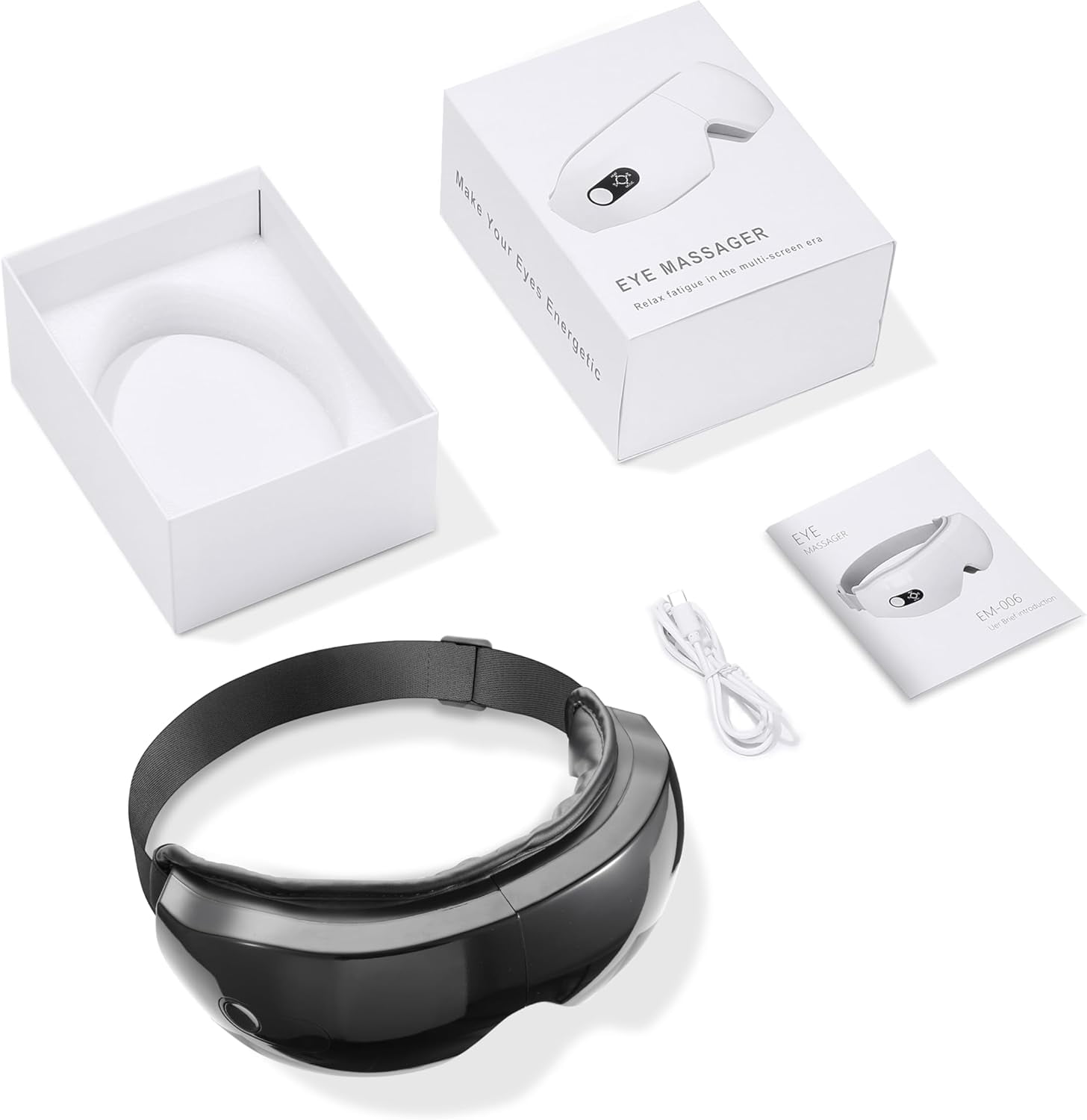 RKXQT Eye Massager with Heat - Smart Eye Mask for Relax Eye, Birthday Gifts for Women and Men, Gifts for Mom Dad - Black