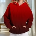 thumbnail image 2 of Gradient Hoodies for Womens Oversized Sweatshirts Pleated Front Hooded Sweaters with Pockets Fashion Fall Winter Clothing Juniors Girls Cute Hoodie Shirts Pullover Long Sleeve Sweaters Tops, 2 of 7
