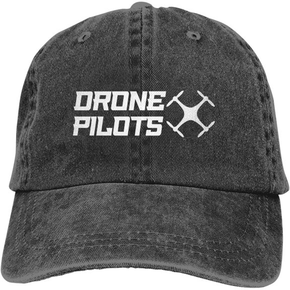 Drone Pilots Funny Hat Adjustable Denim Baseball Cap Black Dad Hat Men Women
