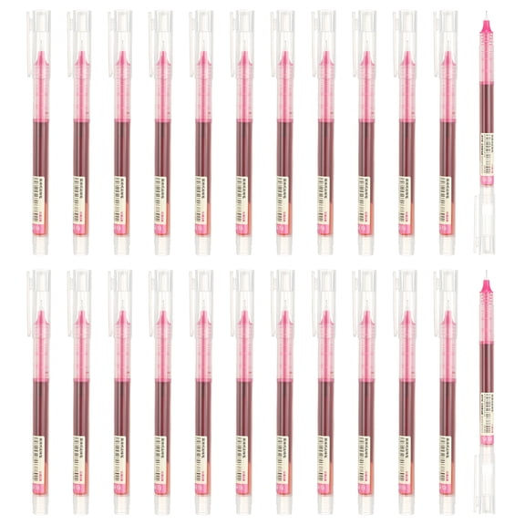 Uxcell 24Pcs Colored Gel Ink Pens, 0.5mm Extra Fine Point Smooth Writing Quick Drying Liquid Ink Rollerball Pens, Pink