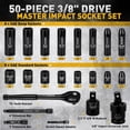 thumbnail image 2 of 3/8'' Drive  Socket Set - 50-Piece Metric & Standard with  Joint, Extensions & Ratchet Handle, 2 of 7