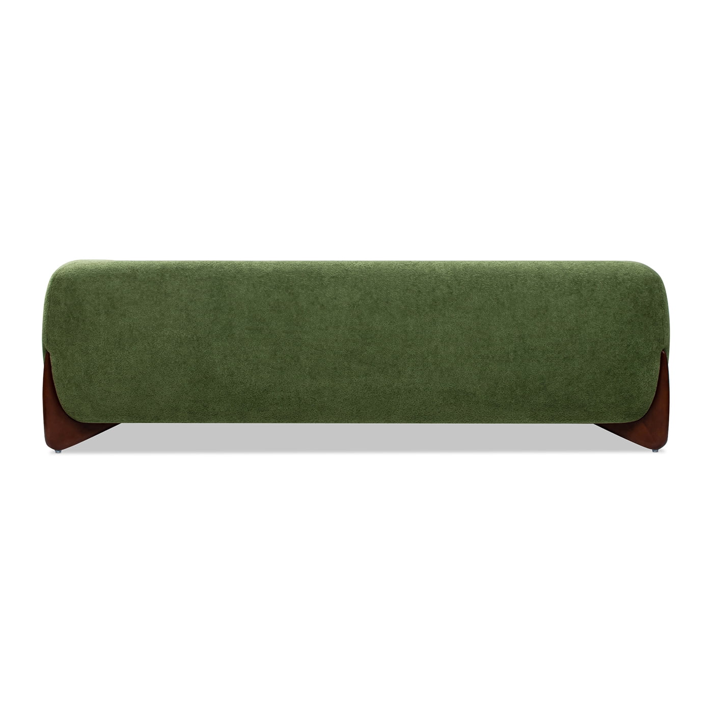 Jennifer Taylor Home Alpine 90.5" Modern Scandinavian Boucle Minimalist Round Arm Sherpa Sofa, Moss Green Fleeced Teddy