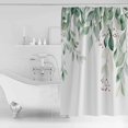 thumbnail image 4 of Small Stall Shower Curtain 48x72 Inch Narrow Half Size Sage Green Eucalyptus Leaves Bath Curtains Bathroom Decor Spring Summer Botanical Waterproof Fabric Shower Curtain Set with Hooks 48 Inch, 4 of 6