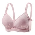 thumbnail image 2 of ALLLIST Pink Women's Bras Embroidery Wirefree Bralette Soft T Shirt Womens Lingerie Size S-3XL, 2 of 6