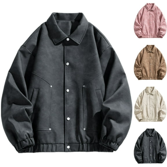 DUMUIELD Men's Faux Leather Jackets Fleece Lined Motorcycle Jackets Windproof PU Moto Biker Vintage Bomber Jacket Coats Yellow,XXXXL