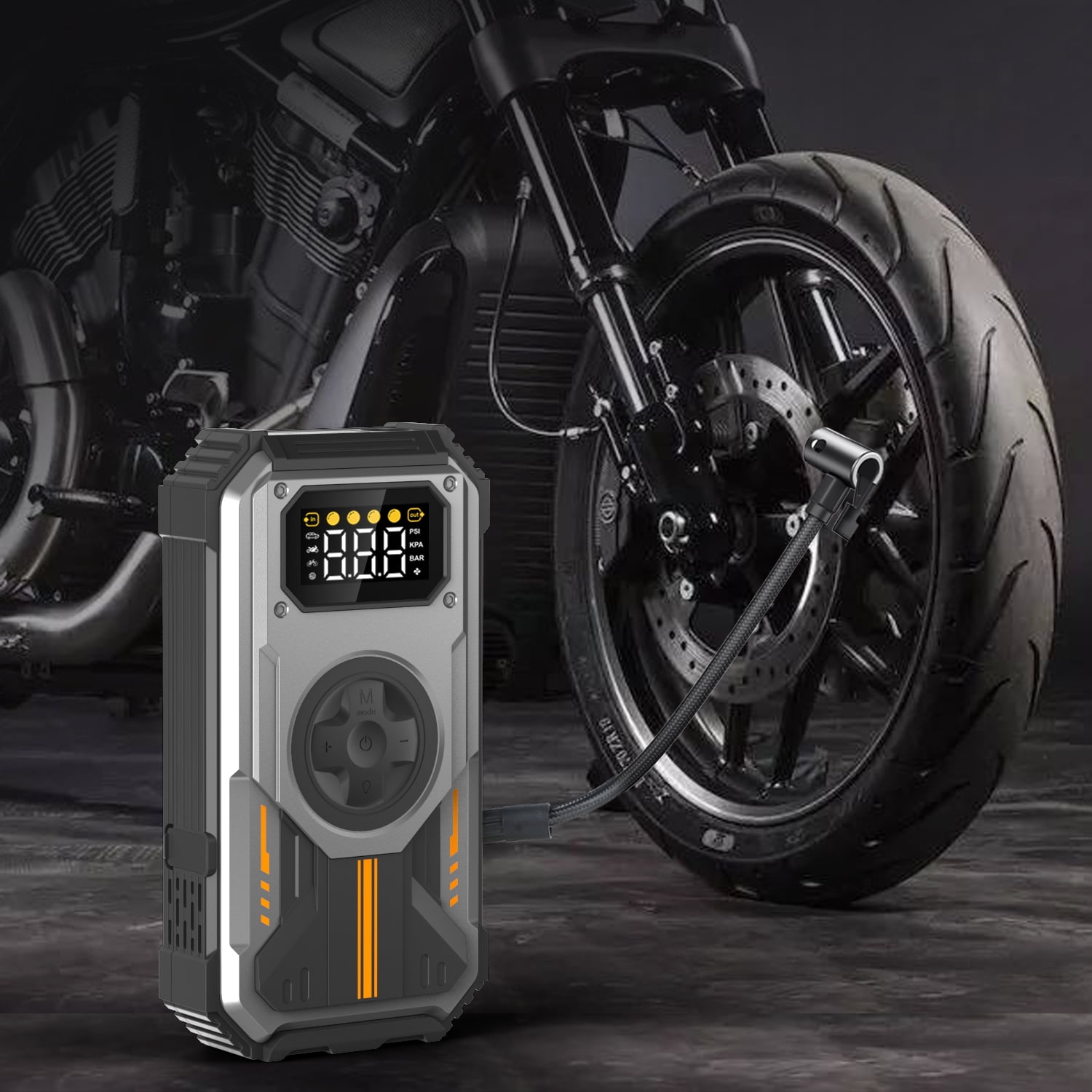 2025 Jump Starter with Air Compressor, 6000A 12V Battery Charger Car Jump Starter 150 PSI Tire Inflator Air Pump For All Gas/Diesel Vehicles, USB Input/Outpu