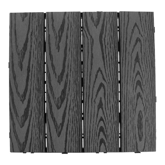ELAYARD Outdoor Composite Deck Tiles with Durable Embossed Pattern for Balcony Yard and Pool Area