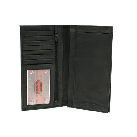 Paul & Taylor - Mens Women Leather Checkbook Wallet Holder Cover Expandable Pocket Zipper Pocket ...