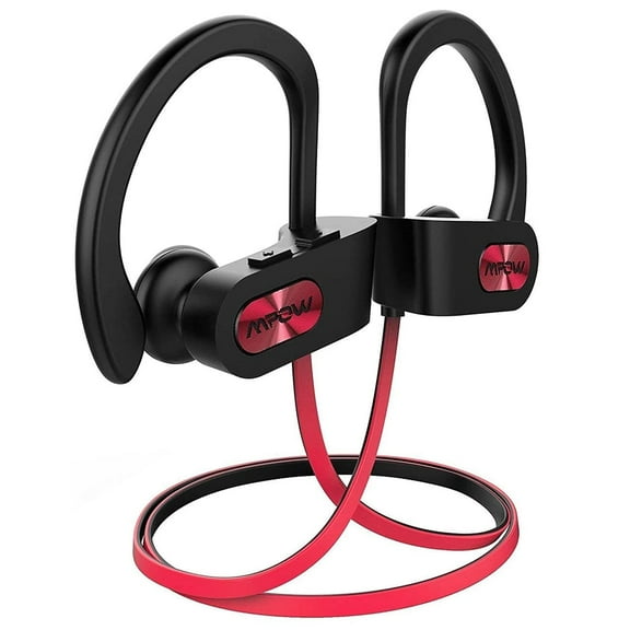 Mpow Bluetooth Headphones, Wireless Sports Earbuds IPX7 Waterproof Earphones with Mic for Workout and Sports, in Ear Earphones - Red