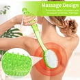 thumbnail image 6 of TSV Exfoliating Shower & Bath Body Brush, 14.2" Long Handle Back Scrubber Massager, Dual-Sided Shower Back Brush for Women, 6 of 7