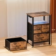 thumbnail image 5 of TYDIMOR Nightstand with Charging Station, Bedside Table with 3 Drawer for Bedroom Furniture, Brown, Modern Style, Adults, 5 of 6