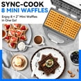 thumbnail image 4 of Mailand 8 x 2 Inch Mini Waffle Maker for Kids, Square Waflera Electrica for 2 x 4 Inch Classic Waffles, Waffle S’mores Sandwich Maker, Mini Waffle Iron, White, 4 of 6