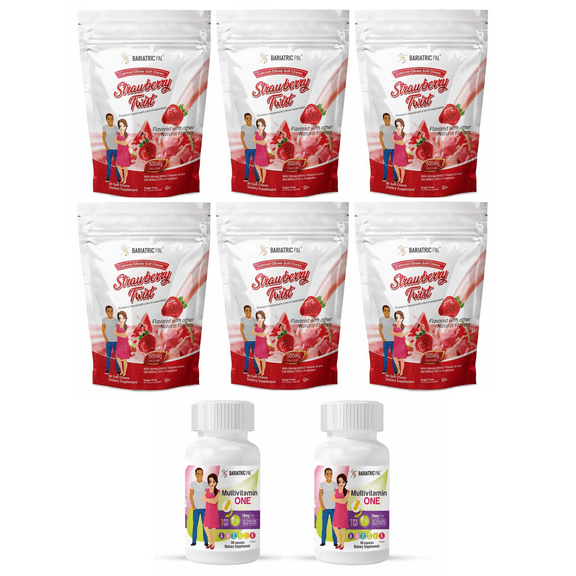 Gastric Sleeve Complete Vitamin Pack - Capsules Size: 6-Month Supply, BariatricPal Multivitamin ONE: Capsule with 18mg Iron, BariatricPal Calcium Citrate Soft Chews: Strawberry Twist