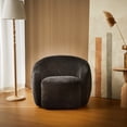 thumbnail image 3 of Livinia Modern 360° Swivel Accent Arm Chair Barrel Chair (Black), 3 of 9
