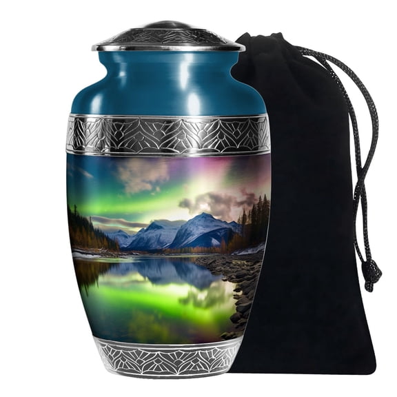 KARYLIZ Large Aurora Burial Urn For Human Ashes Mother Large Unique Urns Adult Male Dad 10 Inch