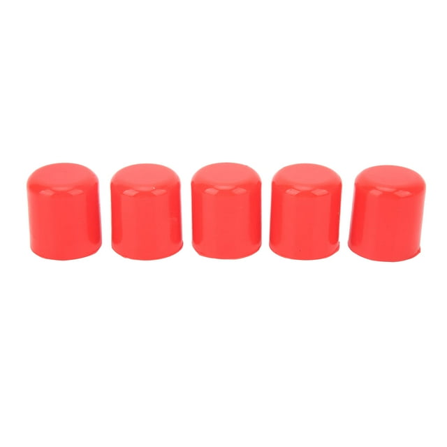 5 Pcs Intake Vacuum Hose Silicone Tube End Plug Cover Lanking Cap 25mm Inner Diameter Universal Fit for Car Red