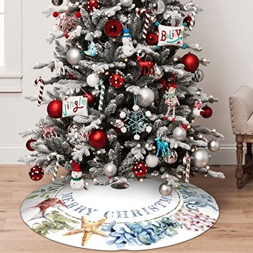 Falda de árbol de Navidad IDNUYIA Tropical Coastal Beach de 36 pulgadas