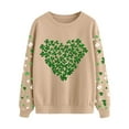 thumbnail image 4 of Cadancy St Patrick Shirts for Women Irish Shamrock Heart Graphic Long Sleeve Pullover Sweatshirts Crewneck Casual Loose Tops Fashion Funny Holiday Outfits, 4 of 5
