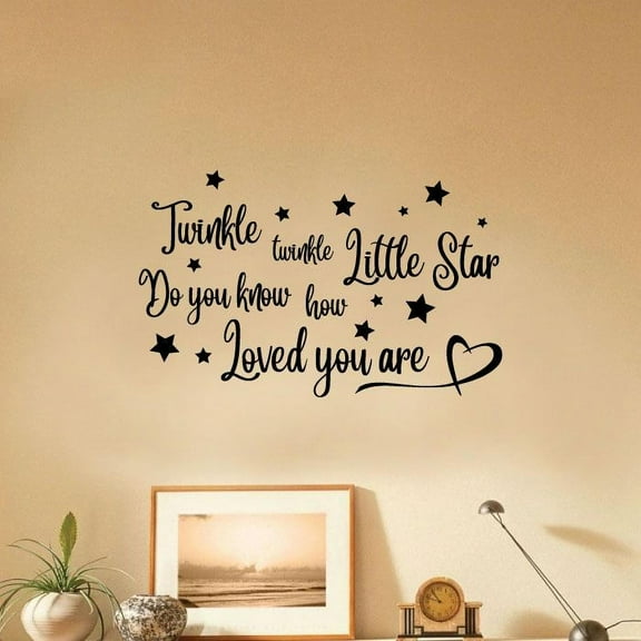 Twinkle Twinkle Little Star Do You Know How Loved You Are - Baby Room Vinyl Wall Art Sticker Wall Decal Decoration For Home Room Kids Room Nursery Room Girls Boys Décor Design Size (20x20 inch)