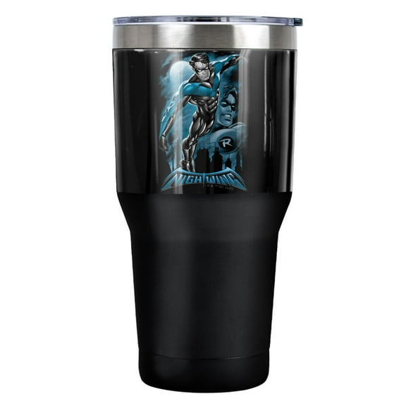 Batman Nightwing All Grown Up Stainless Steel Tumbler 30 oz Coffee Travel Cup, Vacuum Insulated & Double Wall with Leakproof Sliding Lid