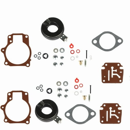 EPOTOOR 2pcs Carburetor Rebuild Kit with Float fits for Many Johnson Evinrude 396701 18 20 25 28 30 35 40 45 48 50 55 60 65 70 75 HP Outboard Motors