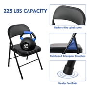 Mainstays Deluxe Vinyl Padded Seat and Back Folding Chair, Black, Set of 4
