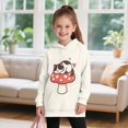 thumbnail image 3 of Xoenoiee Cat Mushroom Heart Print Long Hoodies Sweatshirt for Kids Long Sleeve Shirt Pullover Hoodie Dress for Teen Girls Oversized Fall Outfits Sweat Shirts Jumpers with Pocket, 9-10 Years, 3 of 7