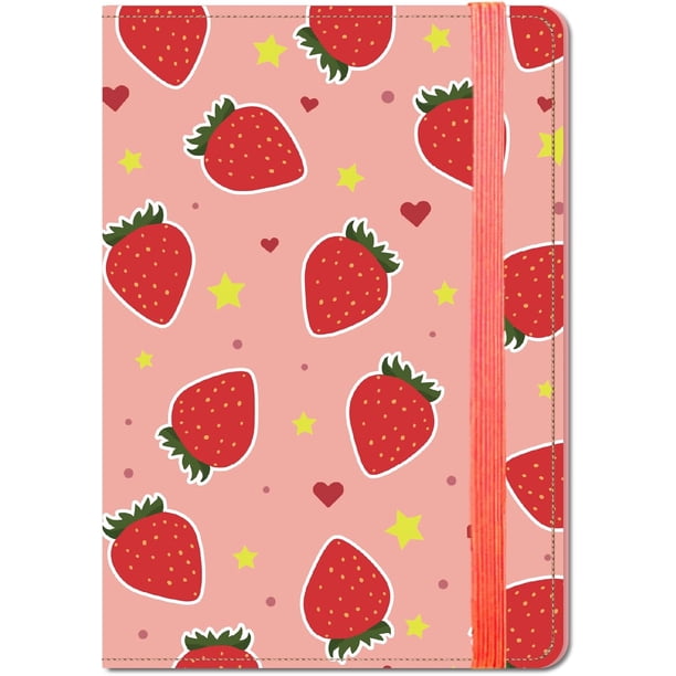 Funda para pasaporte de fresa, tarjetero de cuero, bolsillo para pasaporte y ranuras para tarjetas, estuche para billetera, organizador de documentos impermeable, protector, artículos esenciales.