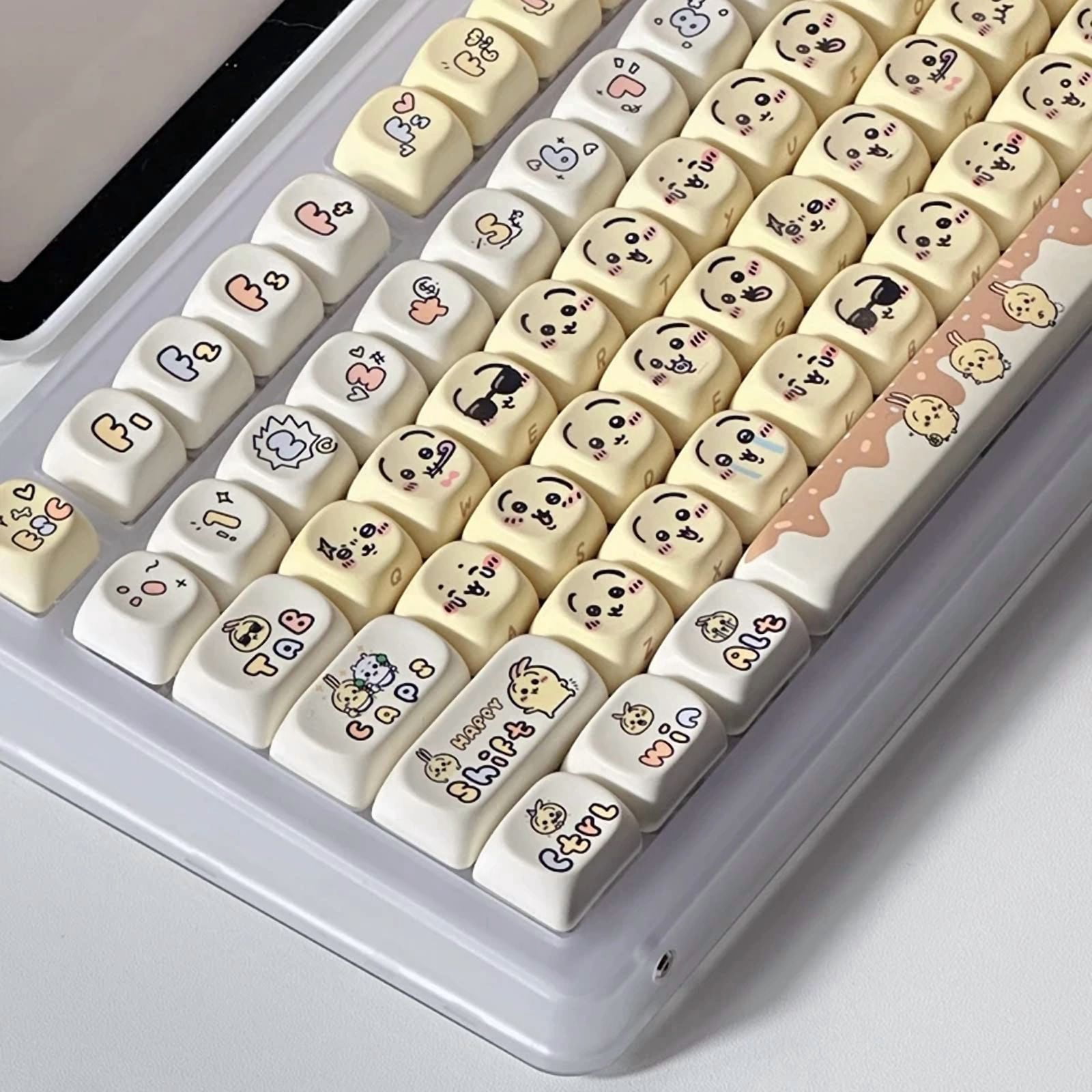 Chiikawa Anime Keycap Set for Mechanical Keyboards Ergonomic Keycap Design Material Keycap Multi-Color Keycaps Cute Collect