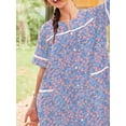 thumbnail image 4 of Avidlove Women Button Down Front Dusters Housecoat Oversized Nightgown Short Sleeve Lounge Dress Sleepwear with Pockets, 4 of 7